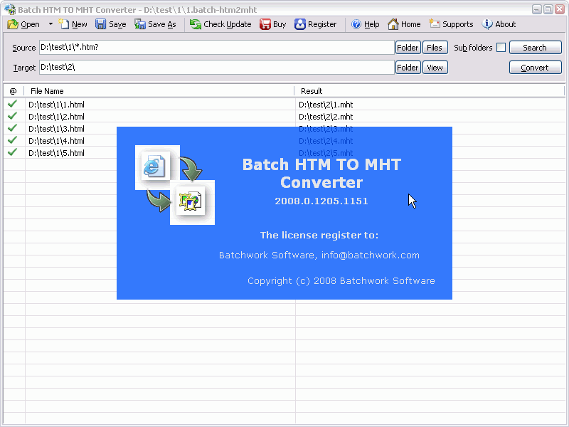 Batch HTML to MHT Converter